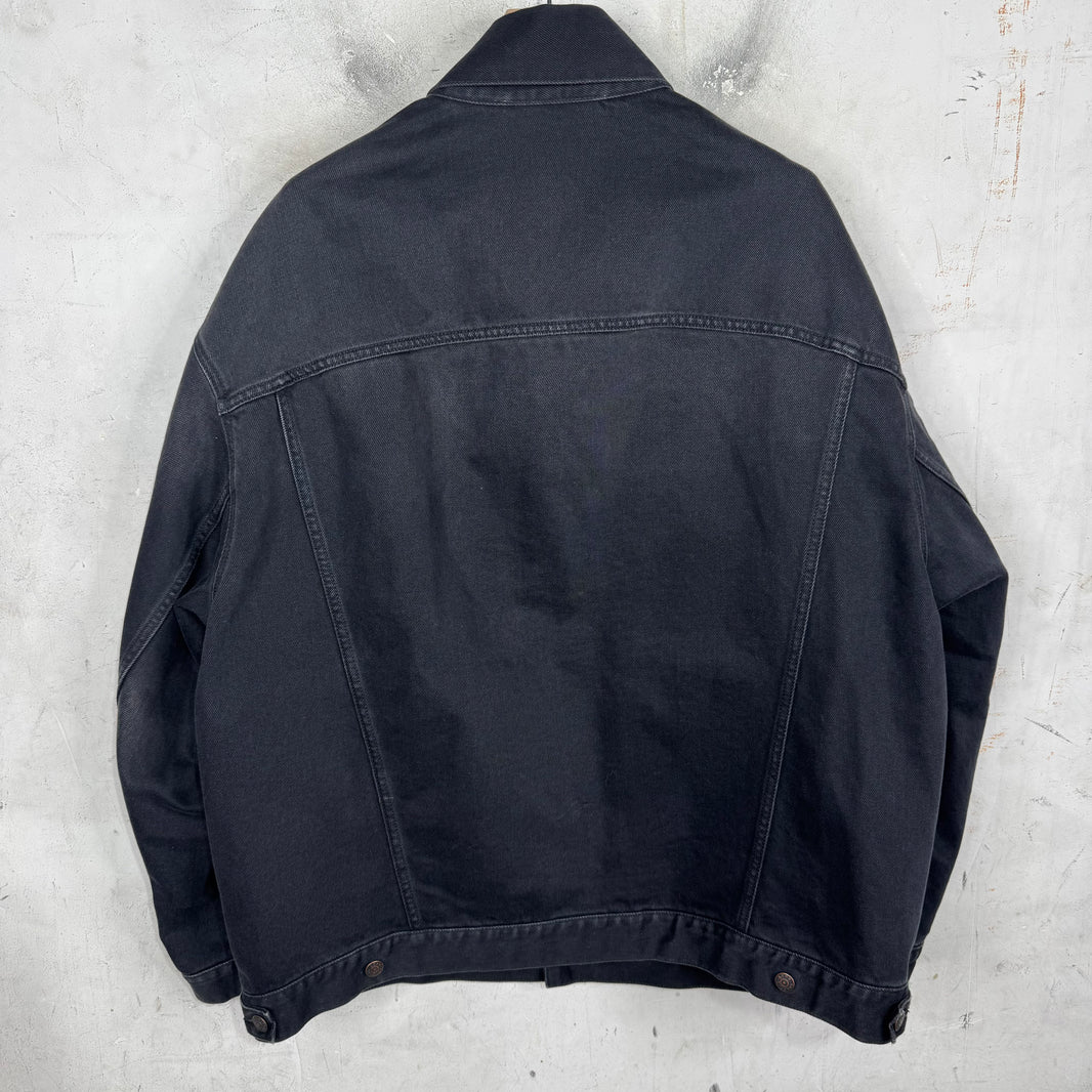 Acne Studios Oversized Washed Black Denim Trucker Jacket