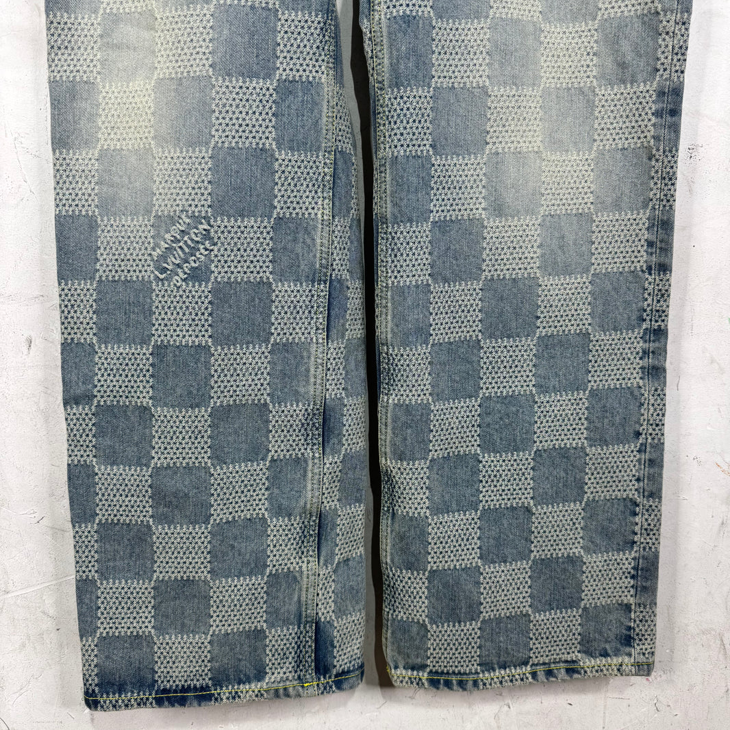 Louis Vuitton Lightwash Damier Skater Jeans