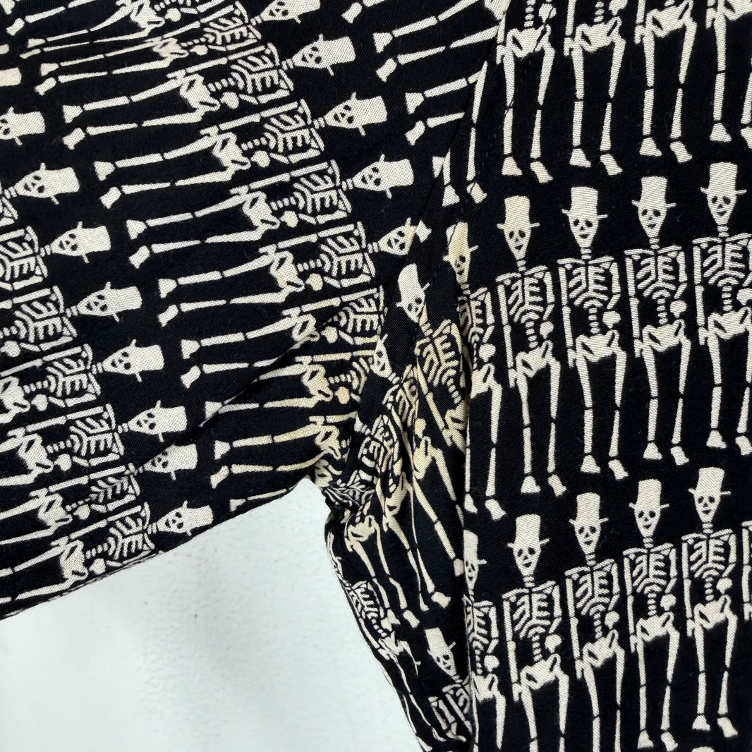 Saint Laurent Skeleton Print Button Up Shirt