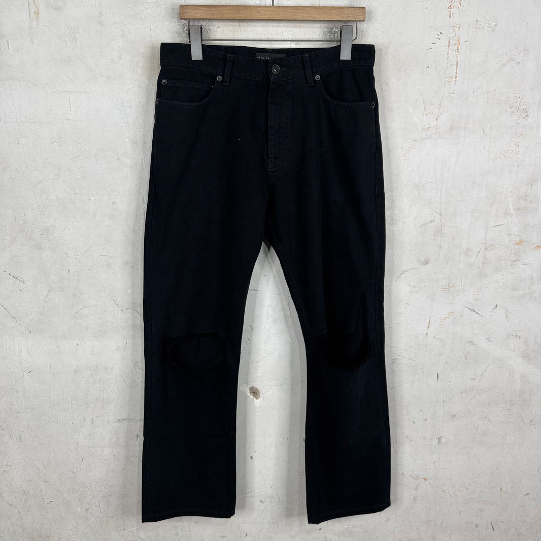 Balenciaga Black Distressed Straight Jeans