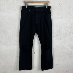 Balenciaga Black Distressed Straight Jeans