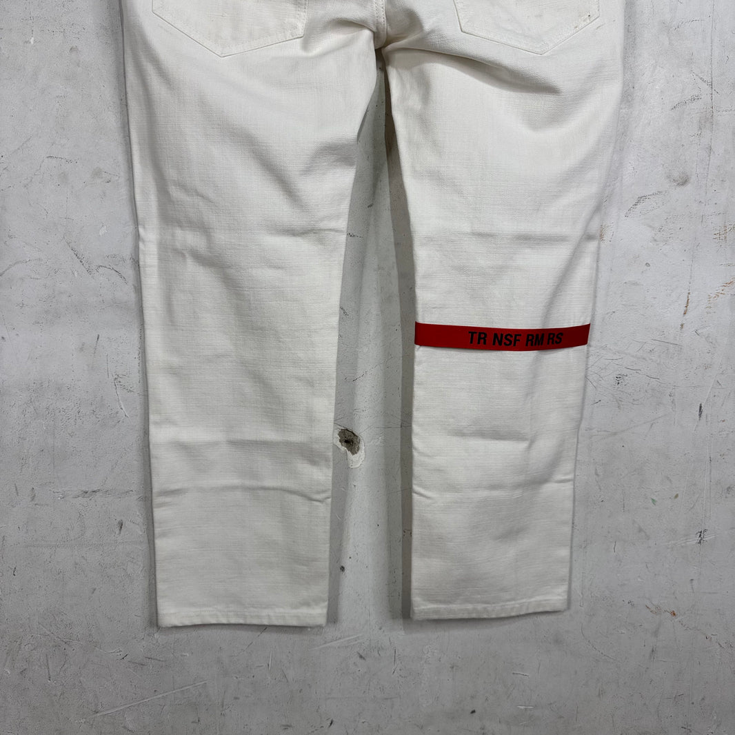 Raf Simons White TRNSFRM Strap Jeans