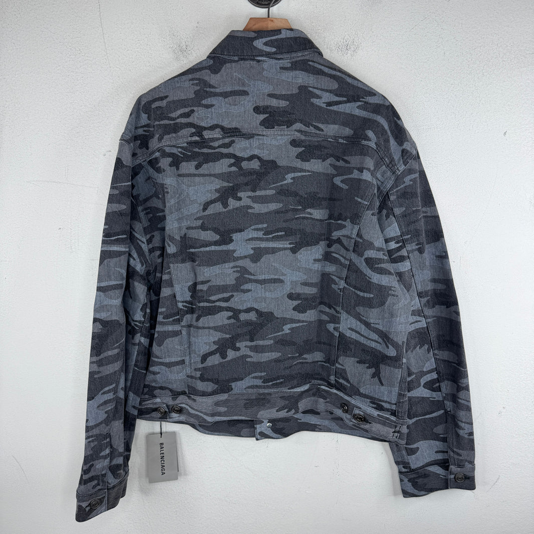 Balenciaga Gray Camo Denim Jacket