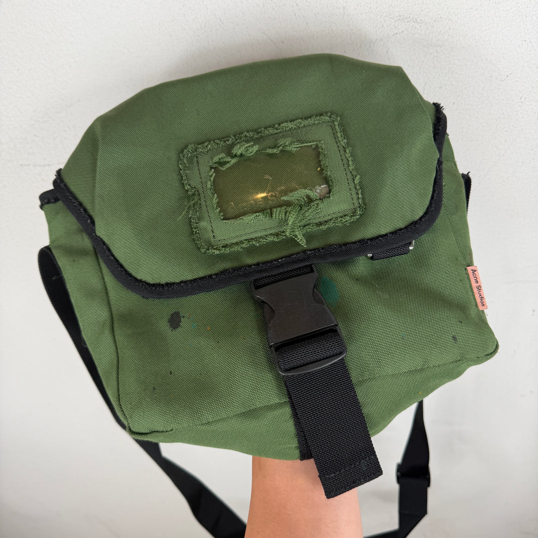 Acne Studios Green Distressed Bag