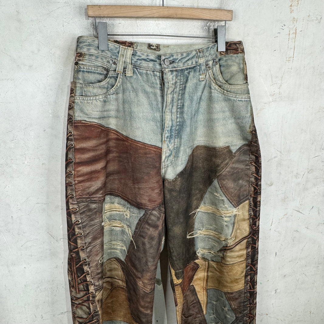 Acne Studios Trompe Leather Baggy Jeans