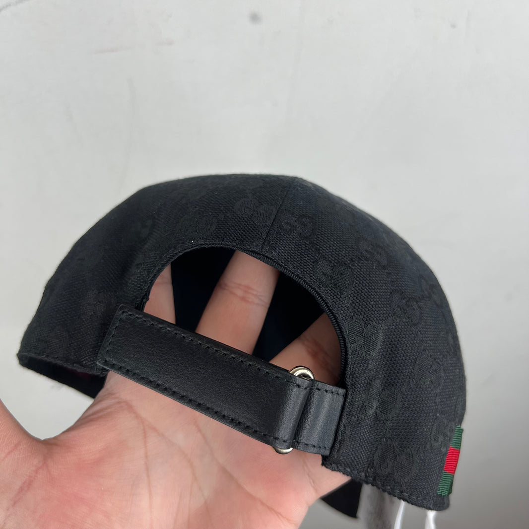 Gucci Black Monogram Web Hat