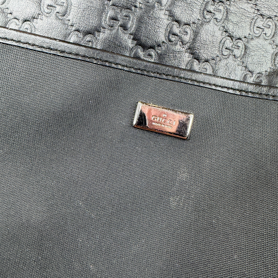 Gucci Leather Monogram Messenger Bag