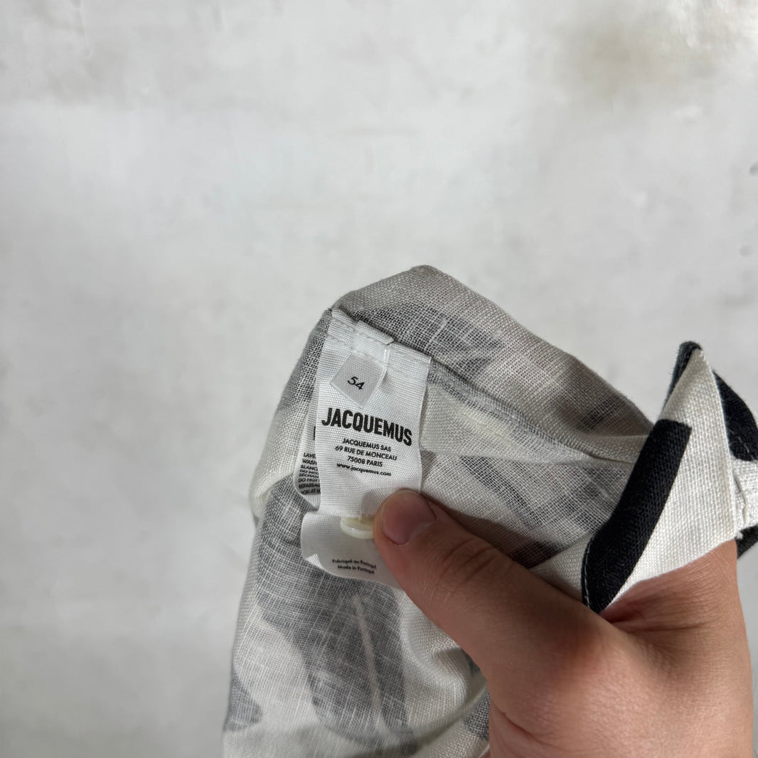 Jacquemus White Patterned Logo Canvas Shirt