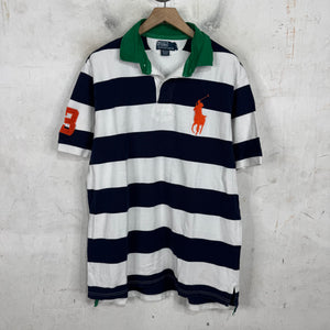 Ralph Lauren Striped Orange Big Pony Polo