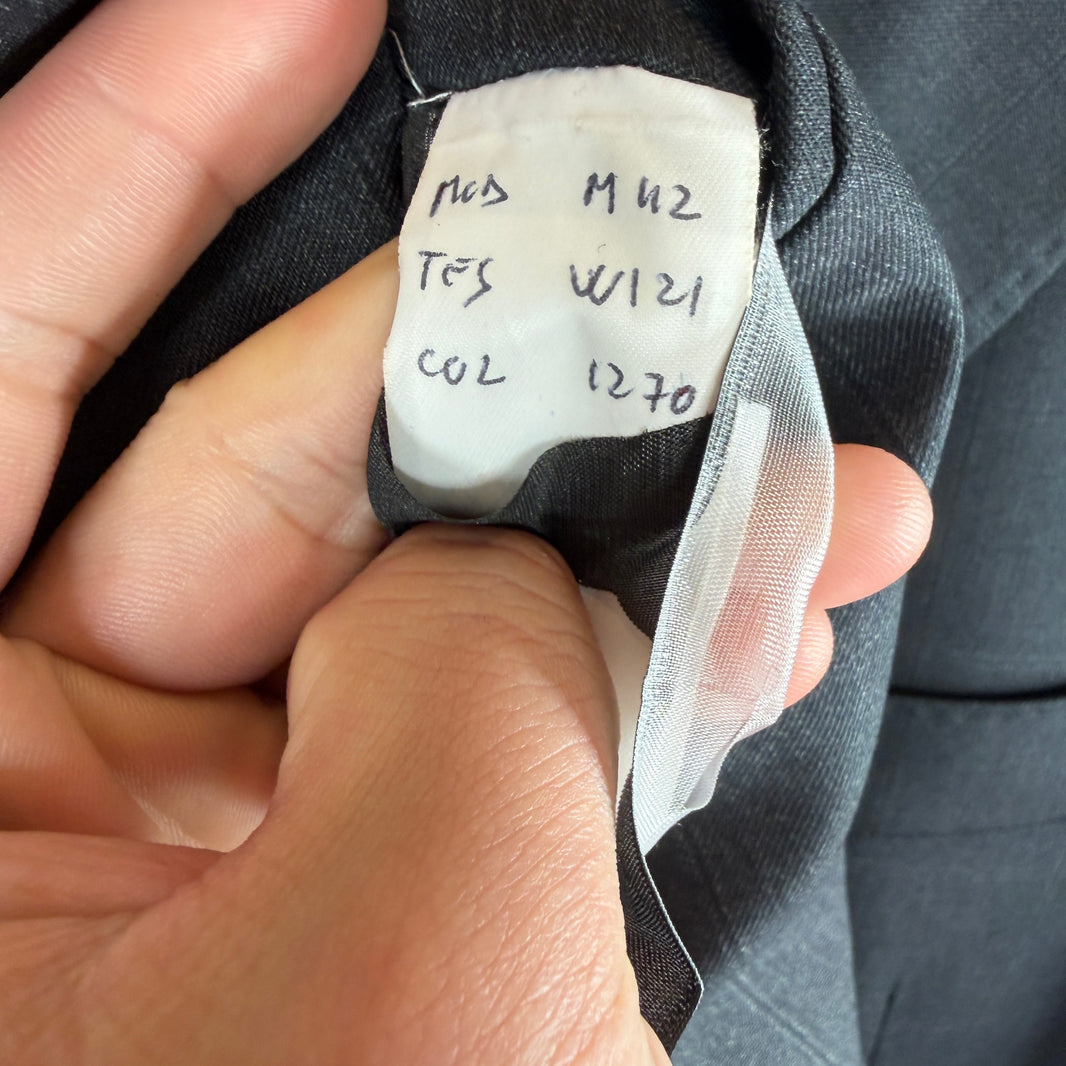 Balenciaga Sample Dark Gray Checkered Double Breasted Trench Coat