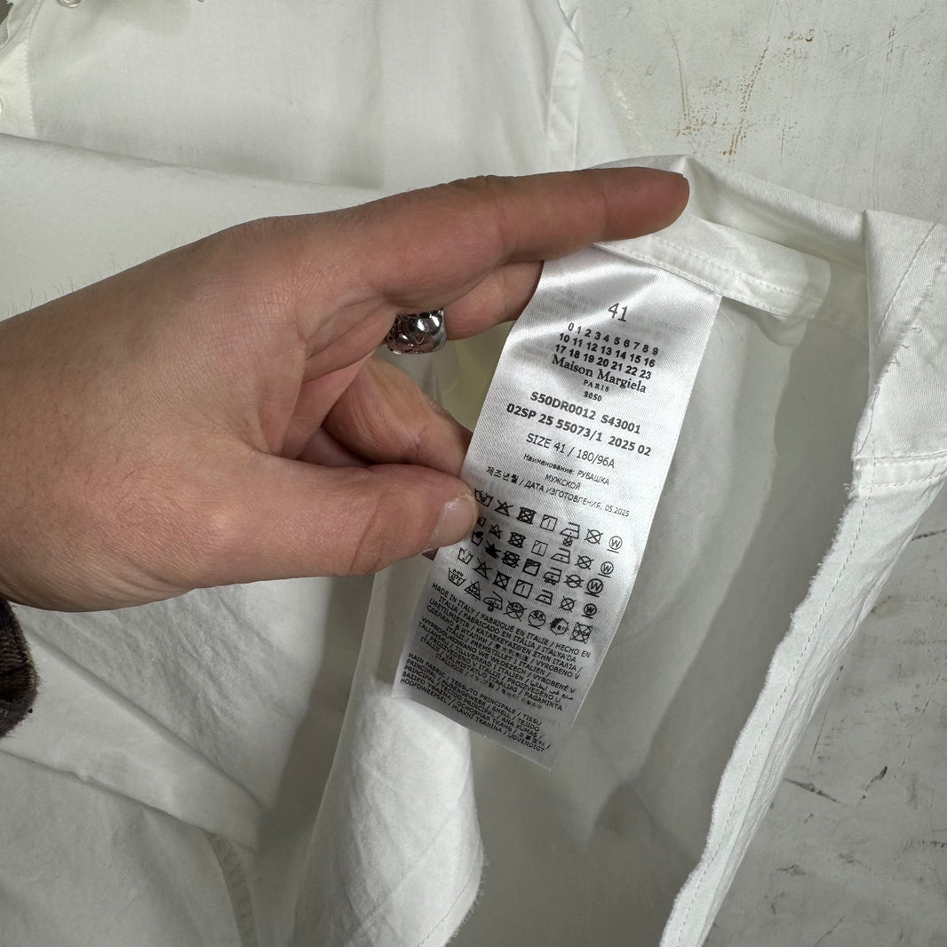 Margiela Cropped White Button-Up Shirt