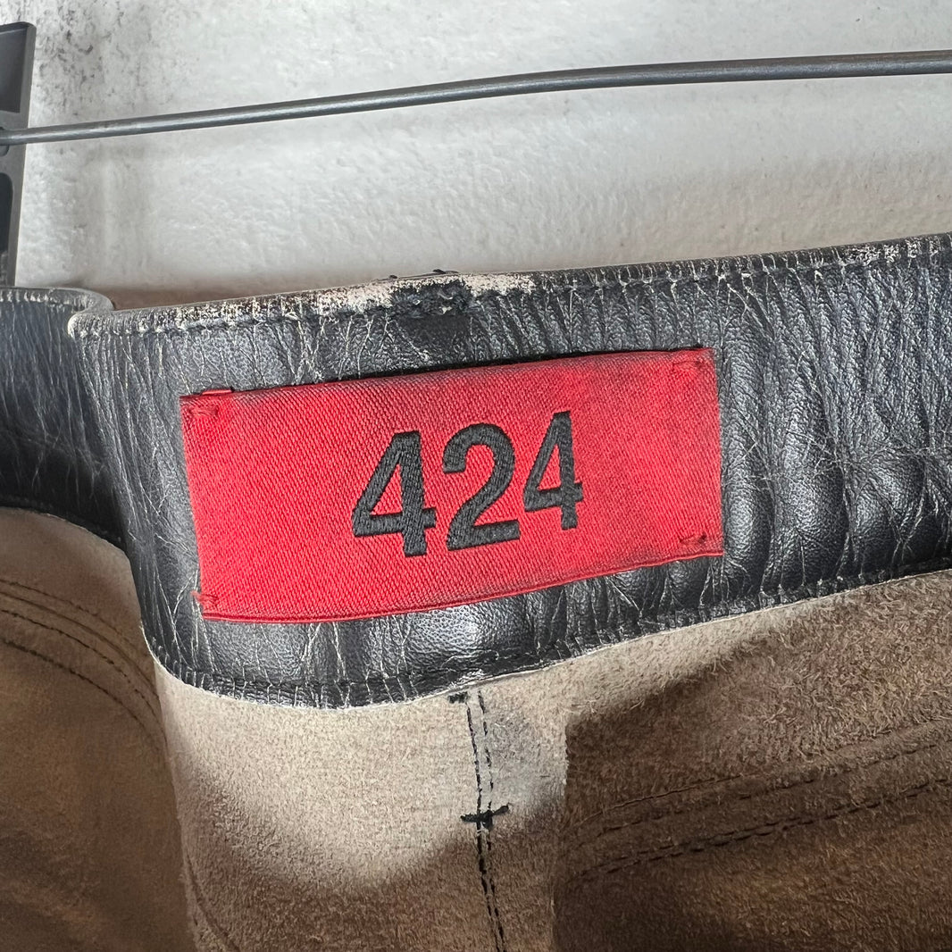 424 Five Pocket Leather Jeans