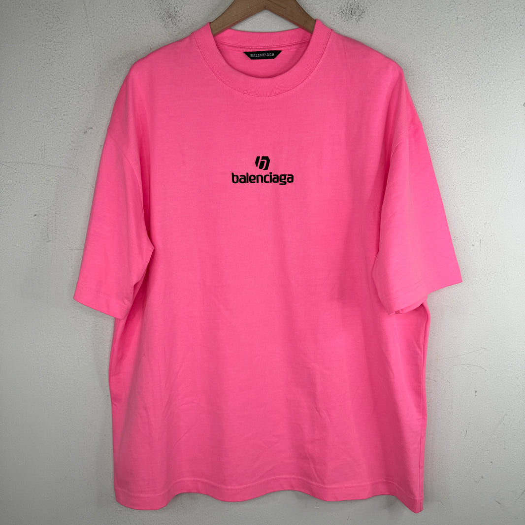 Balenciaga Pink Sponsor Logo T-Shirt