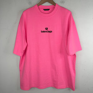 Balenciaga Pink Sponsor Logo T-Shirt