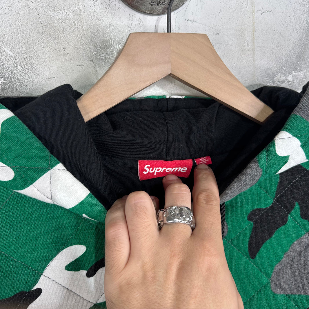 Supreme Quilted Camo Zip Hoodie