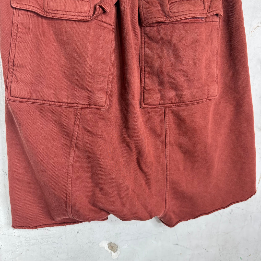 DRKSHDW Dropcrotch Rust Sweatshorts