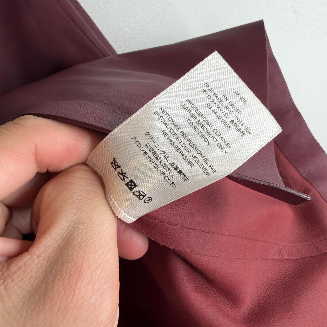 The Row Maroon Leather Shirt