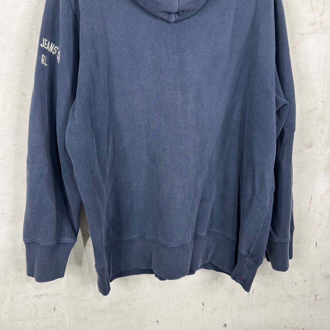 Ralph Lauren Navy Chenille RL Patch Zip Hoodie
