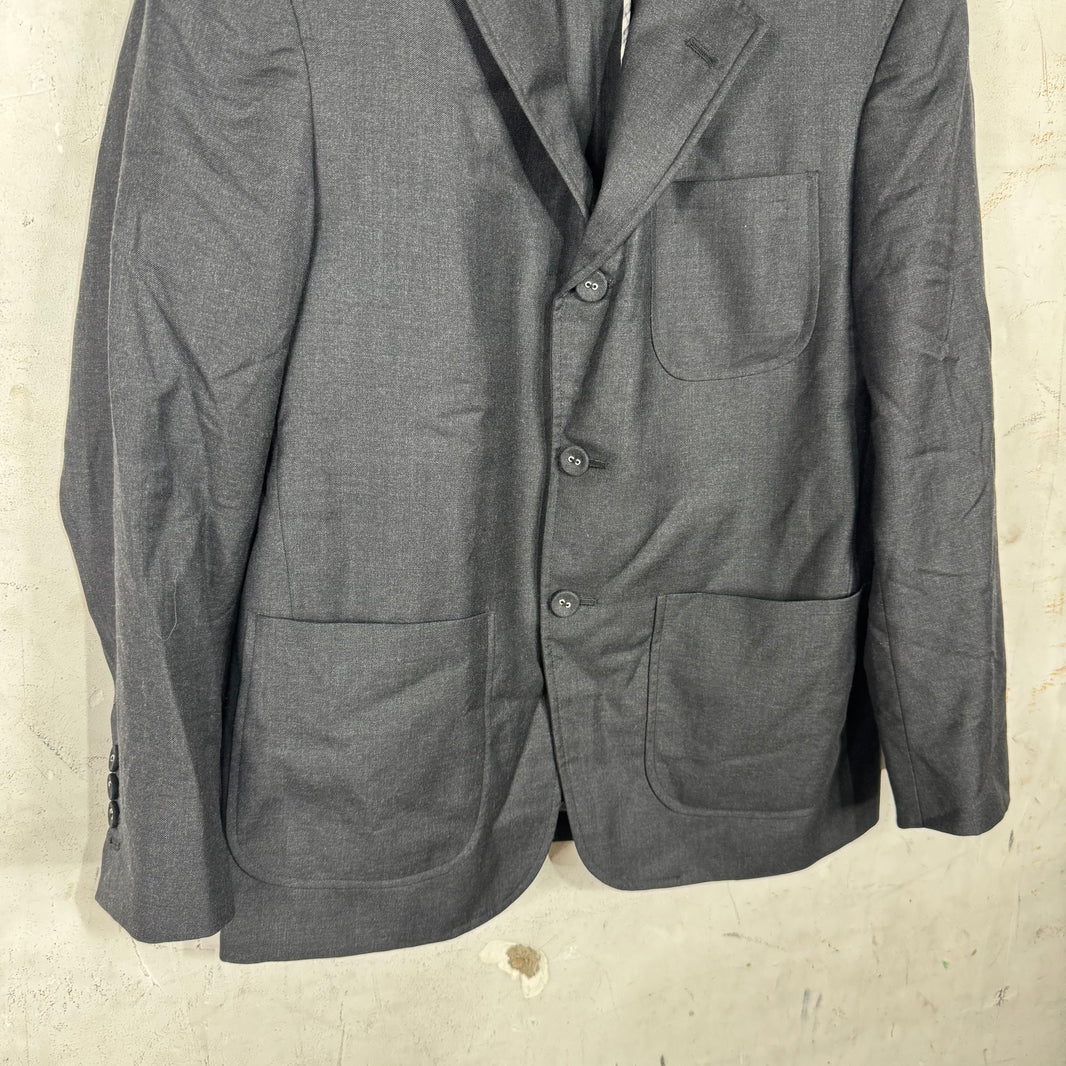 Thom Browne Dark Grey Tailored Partial Lined Blazer