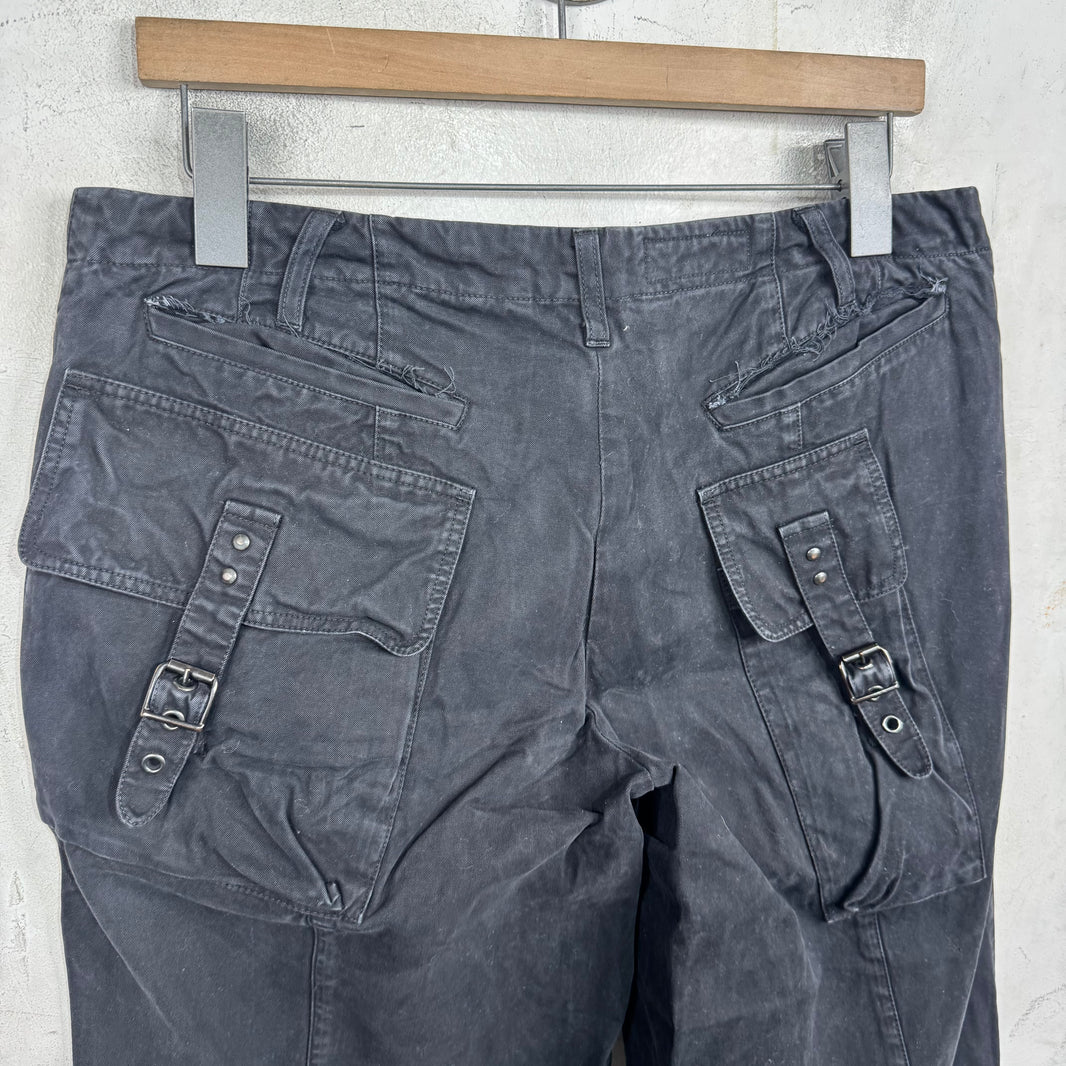 Armani Black Back Buckled Cargos