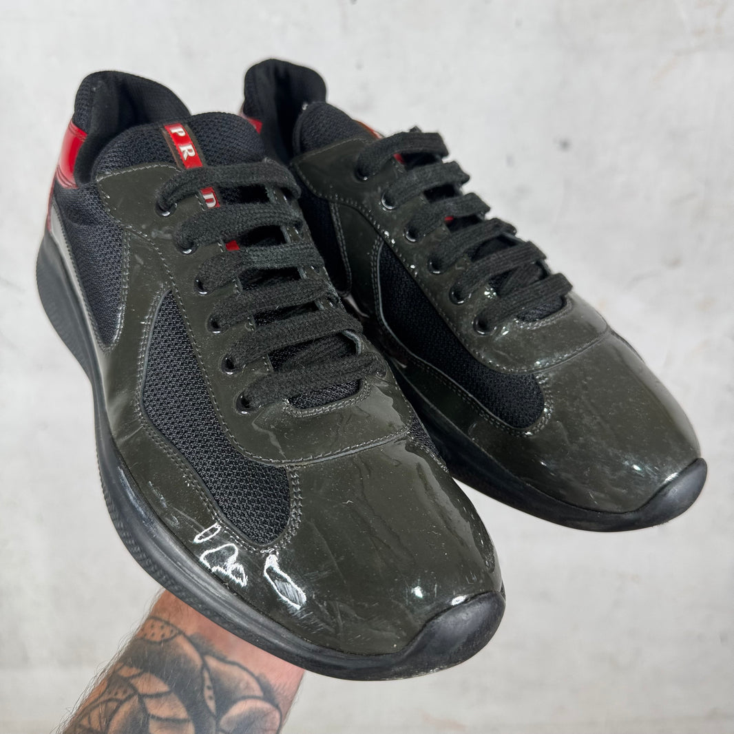 Prada Olive/Red Patent Americas Cup