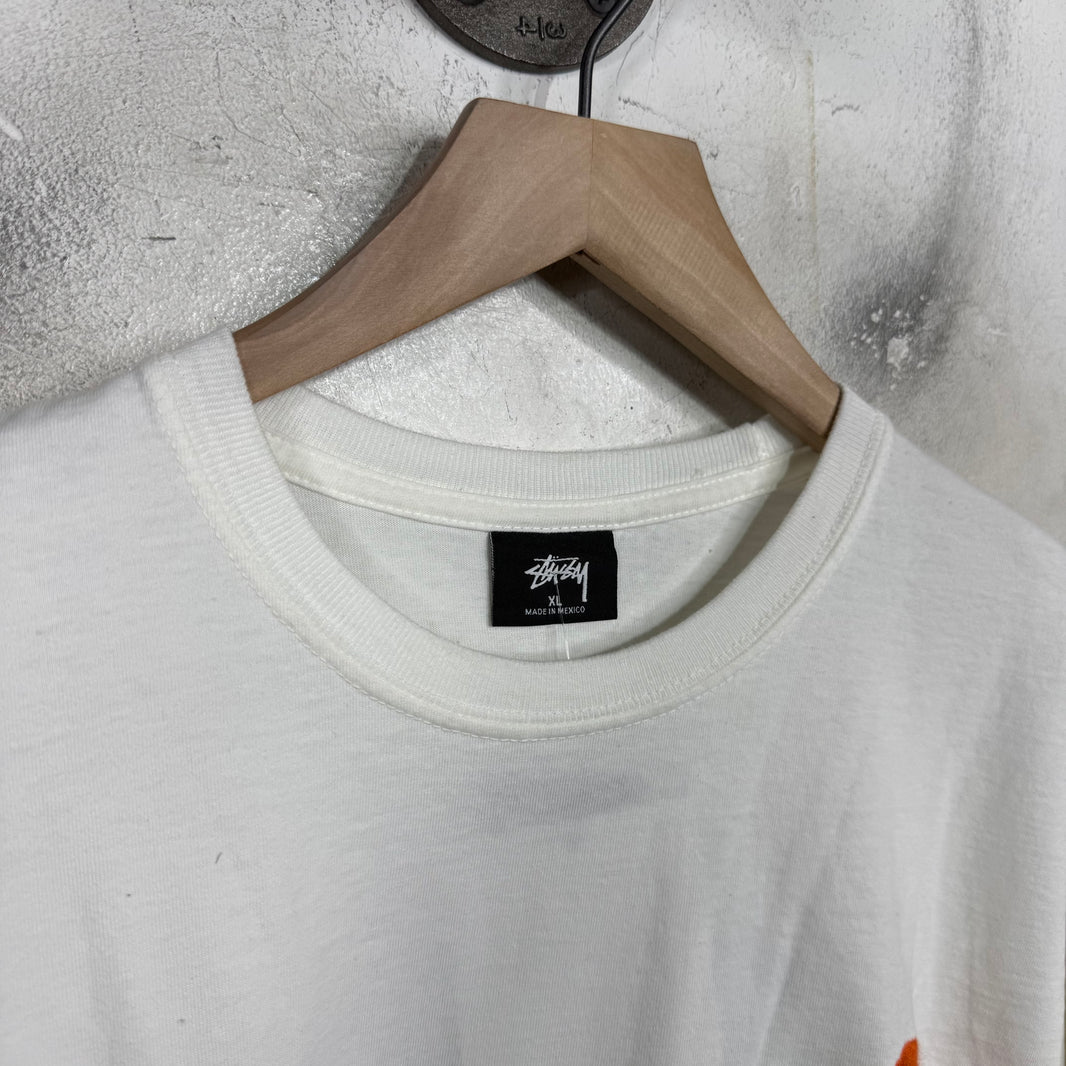 Stussy x Our Legacy Orange Embroidered T-Shirt