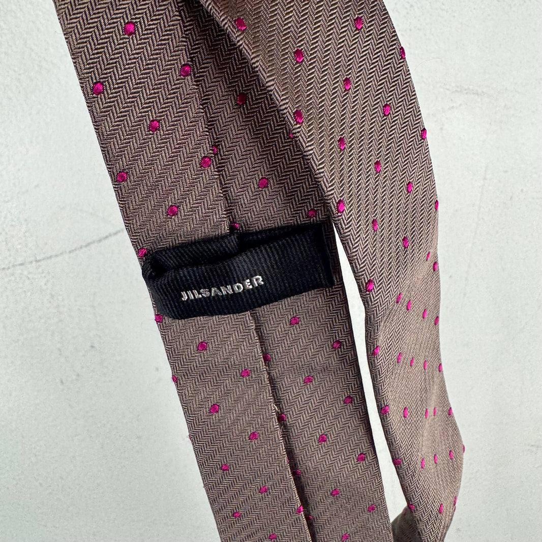 Jil Sander Pink Polka Dot Tie