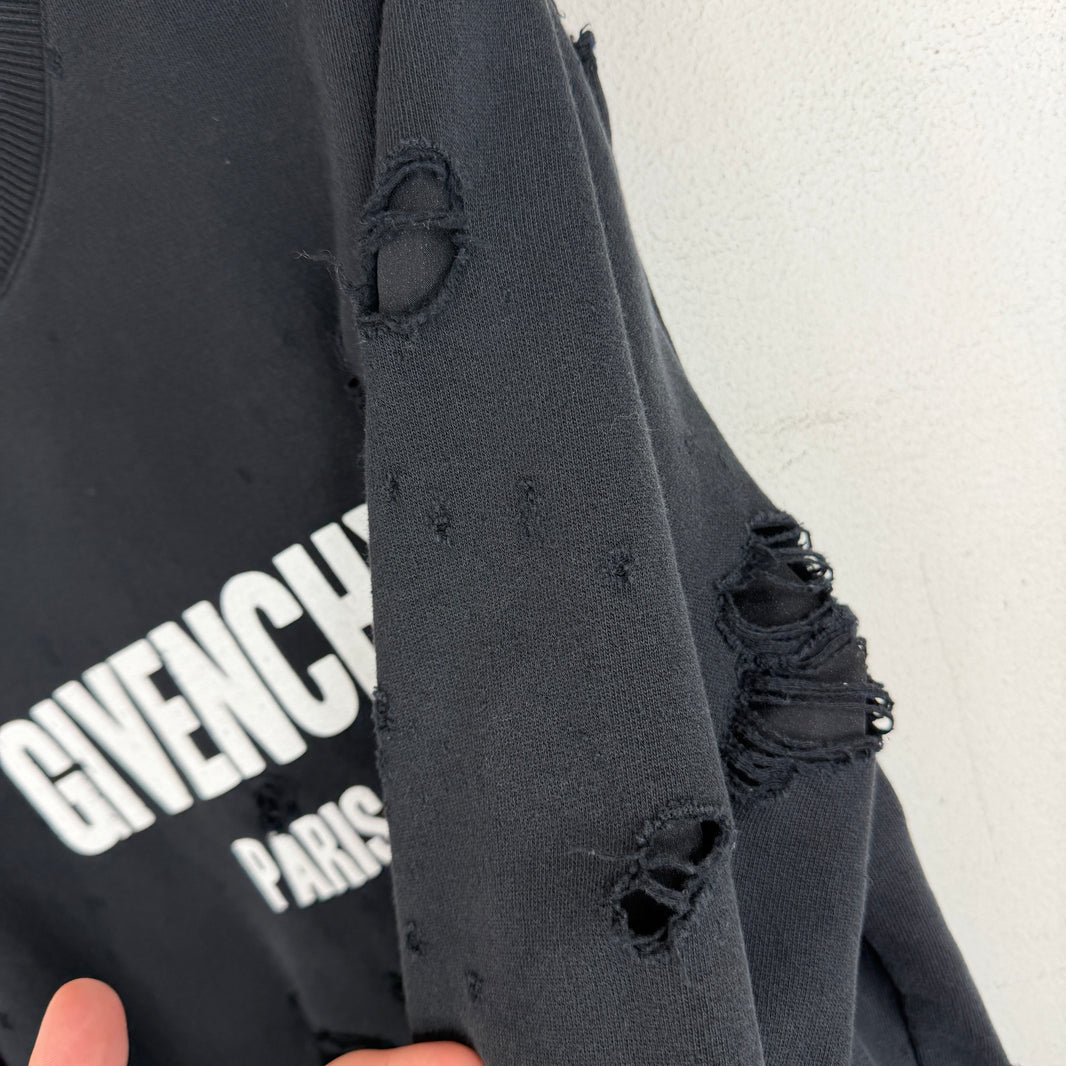 Givenchy Distressed Logo Crewneck
