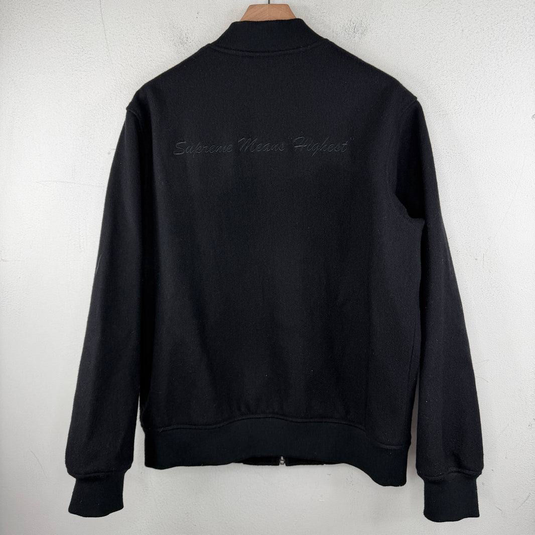 Supreme Old English Wool Zip Up Varsity Jacket