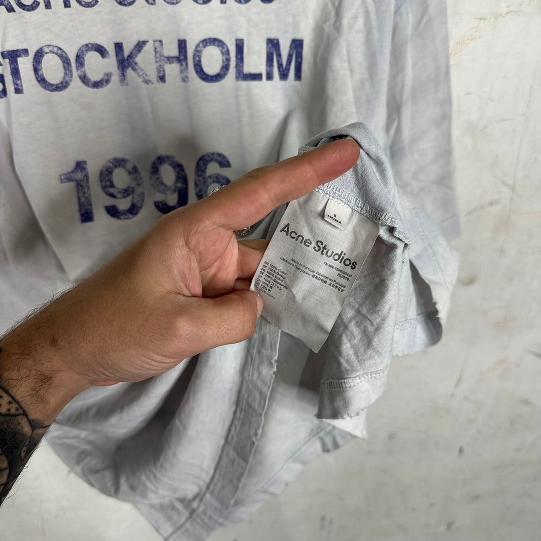 Acne Studios Purple Print Stockholm Logo T-Shirt