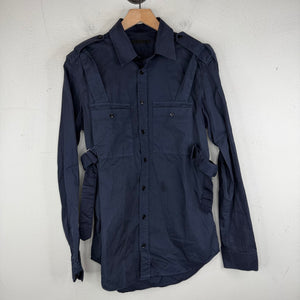 Helmut Lang Navy Bondage Button Up Shirt