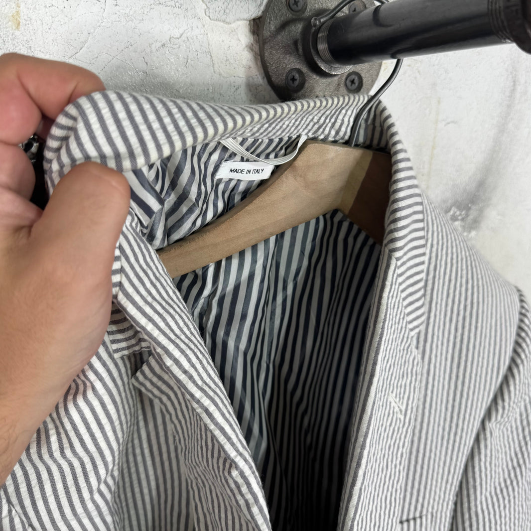 Thom Browne Striped Seersucker 2 Piece Suit