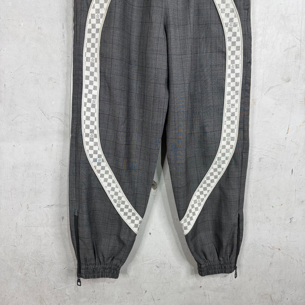 Louis Vuitton Tartan Leather Paneled Damier Pants