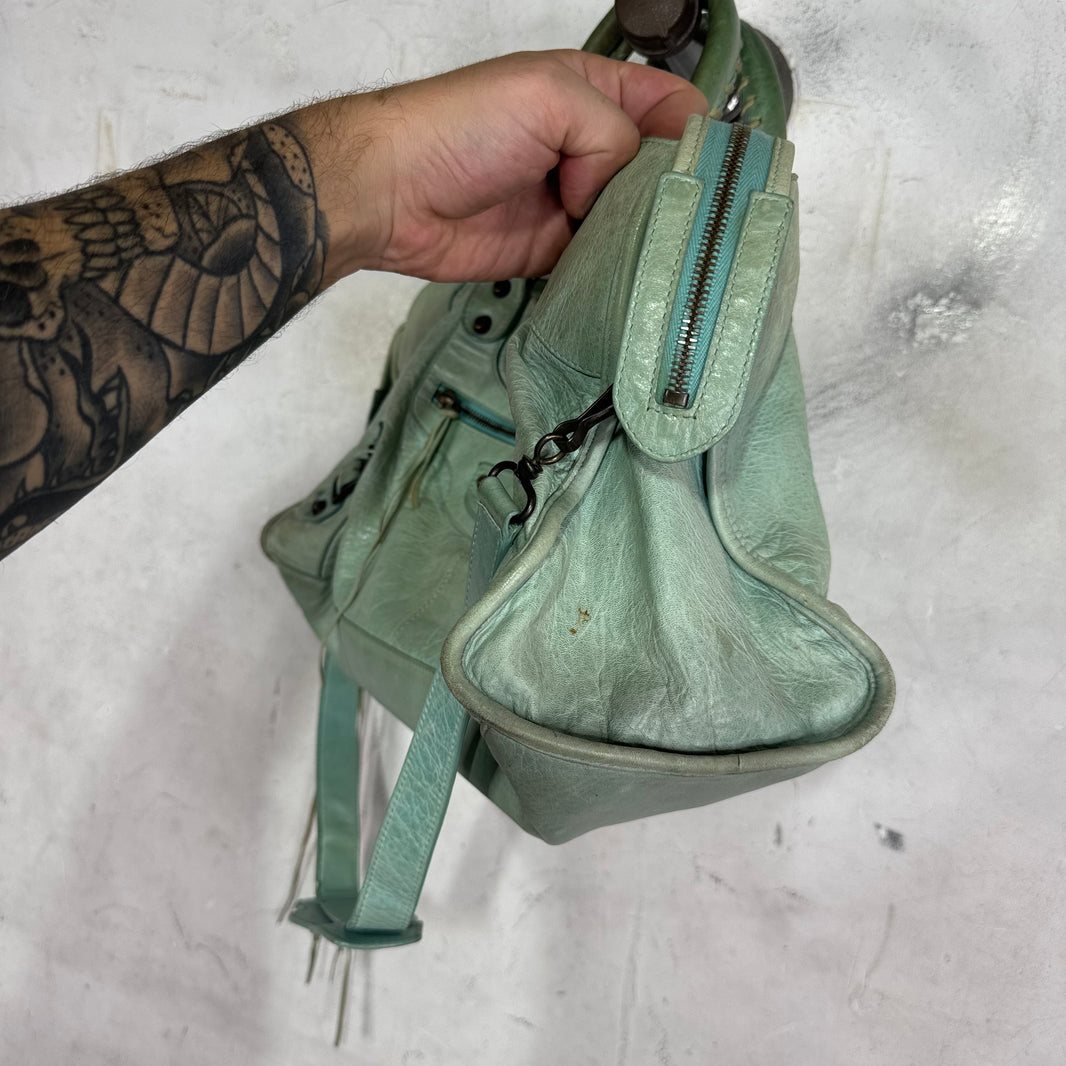 Balenciaga Teal City Bag