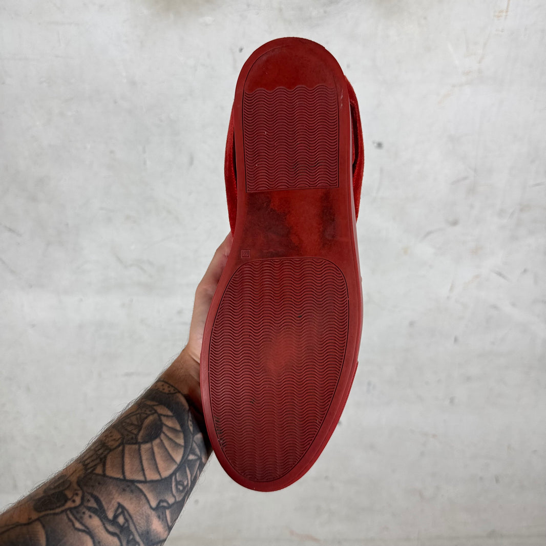 Giuliano Fujiwara Red Suede Skeleton Sneakers