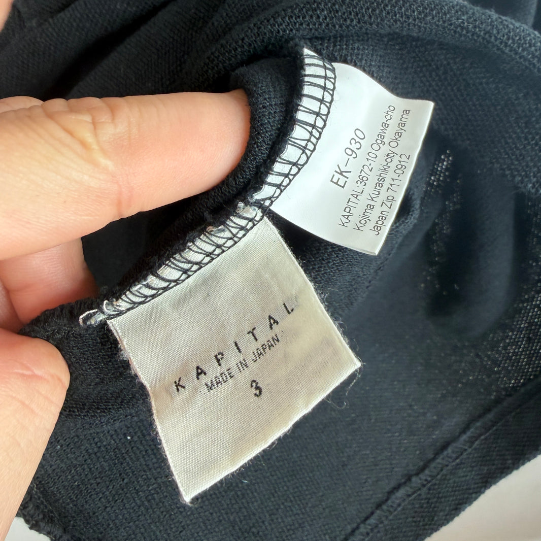 Kapital Black Cargo Pocket Polo T-Shirt