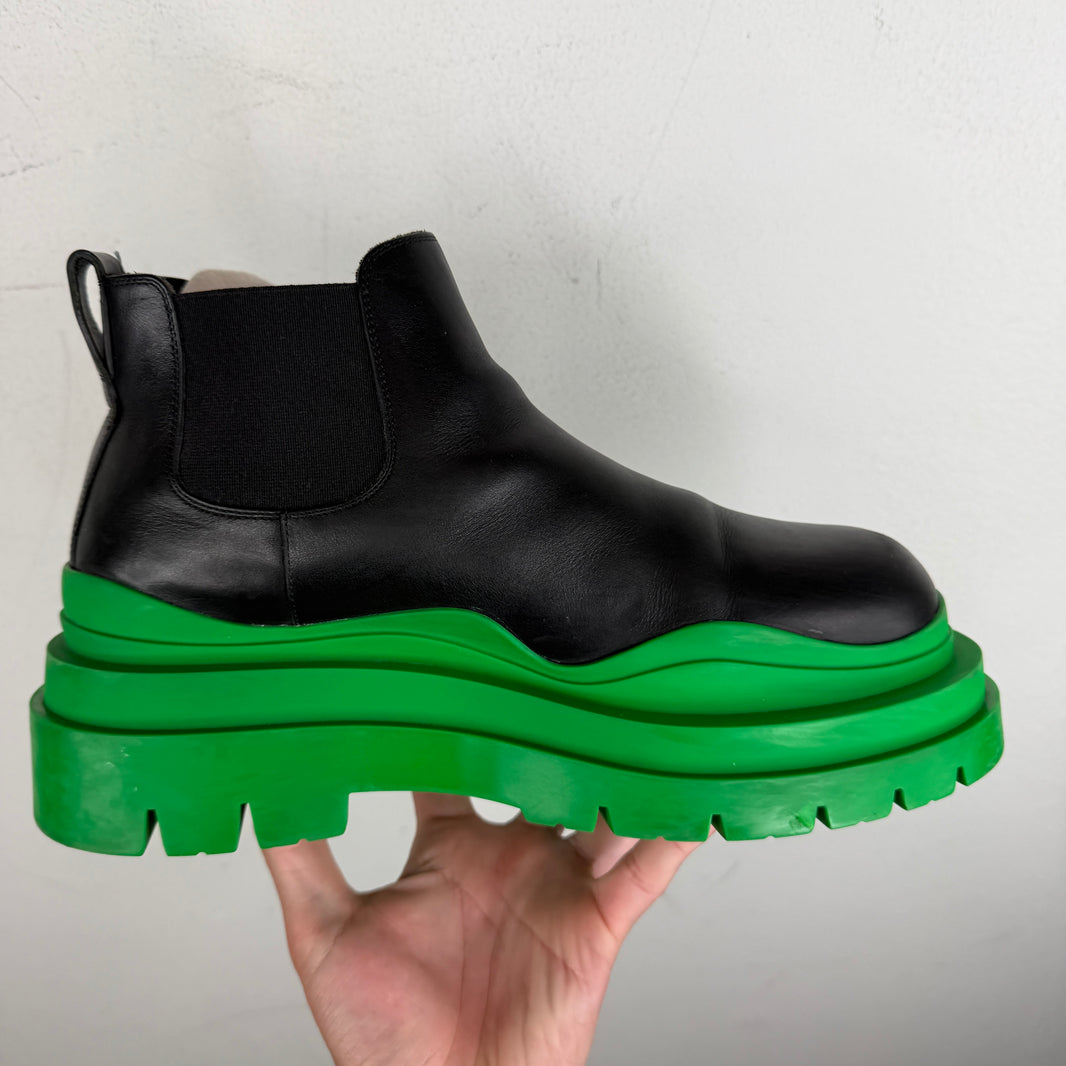 Bottega Veneta Green/Black Tire Boots