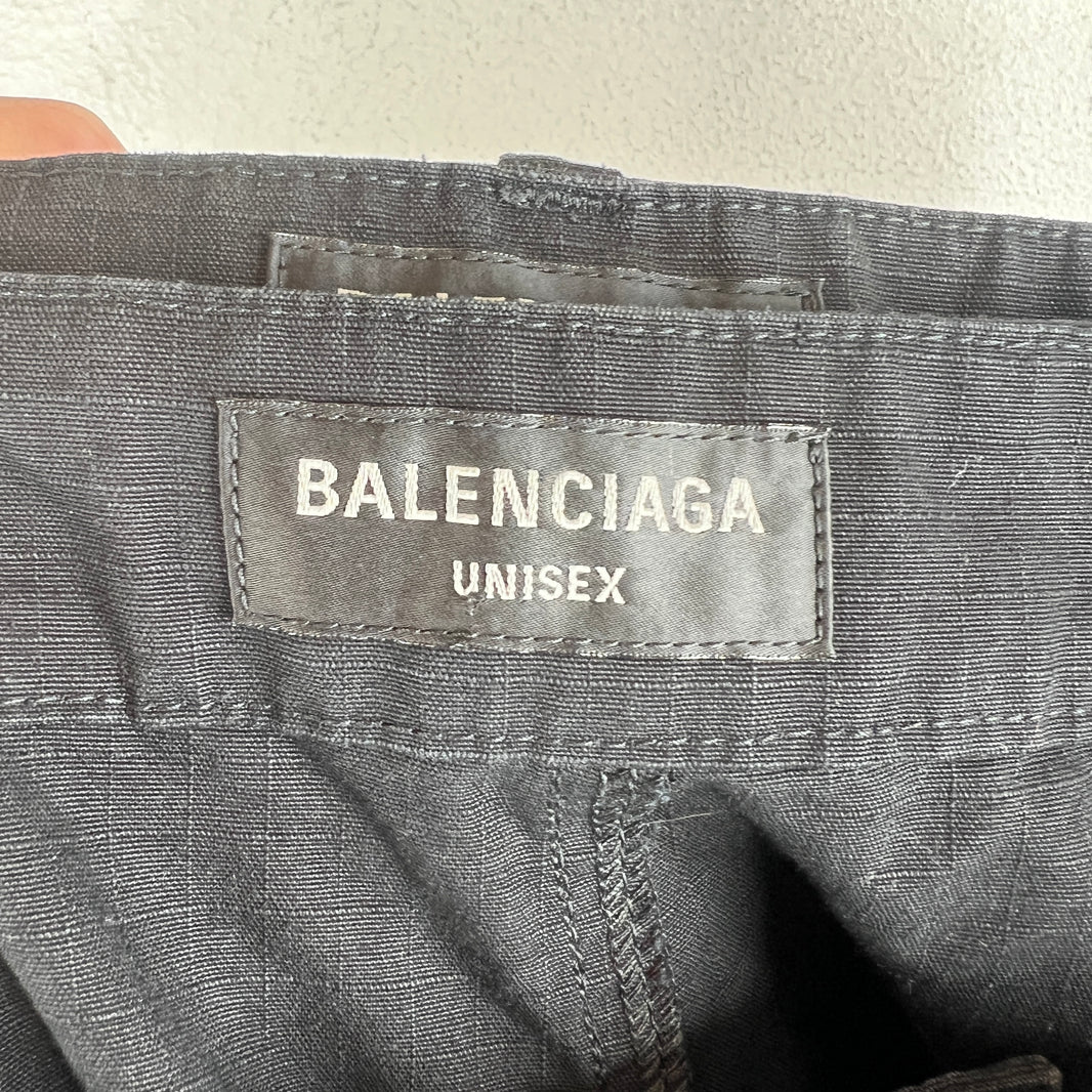 Balenciaga Black Ripstop Baggy Apron Cargo Pants