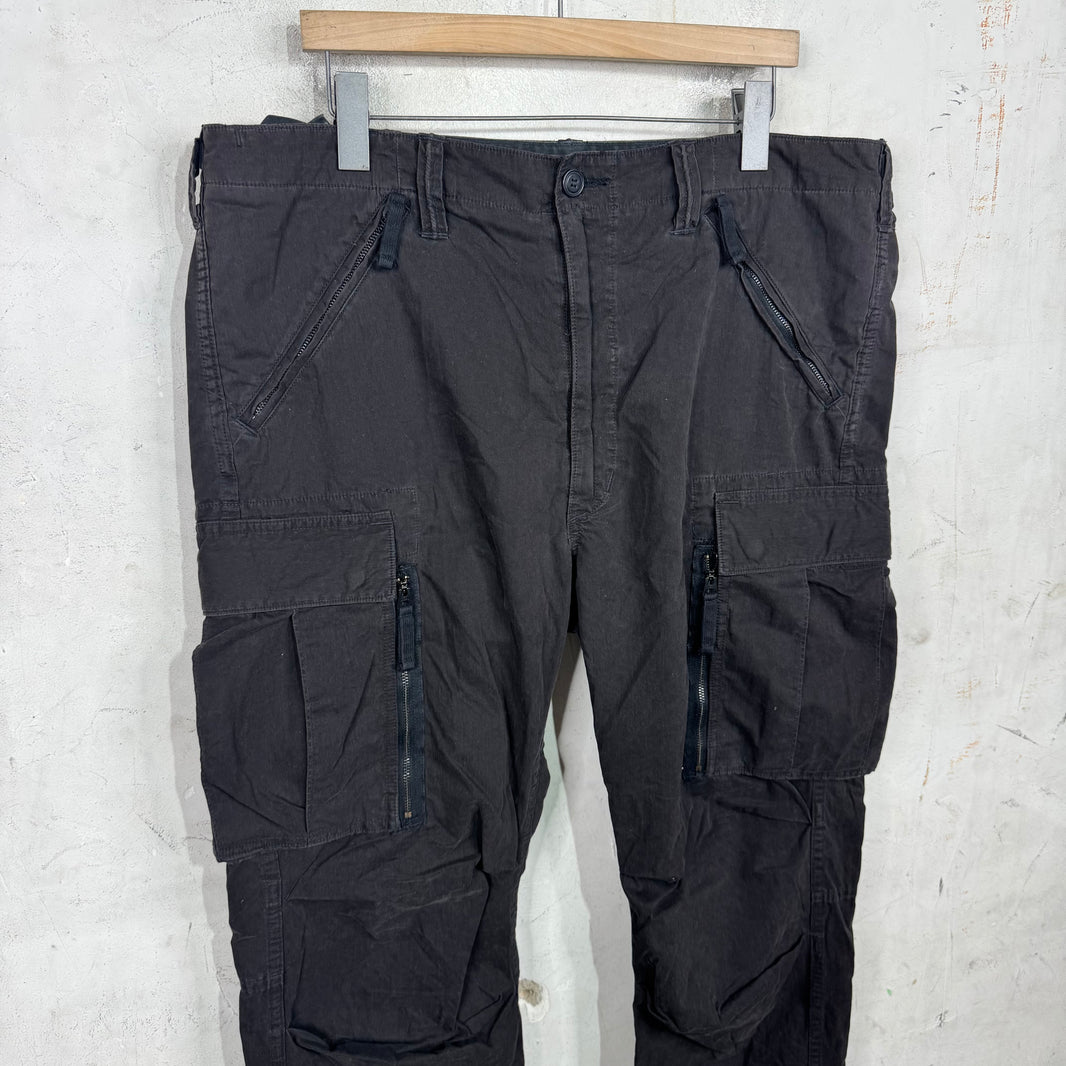 RRL Black Zippered Cargos