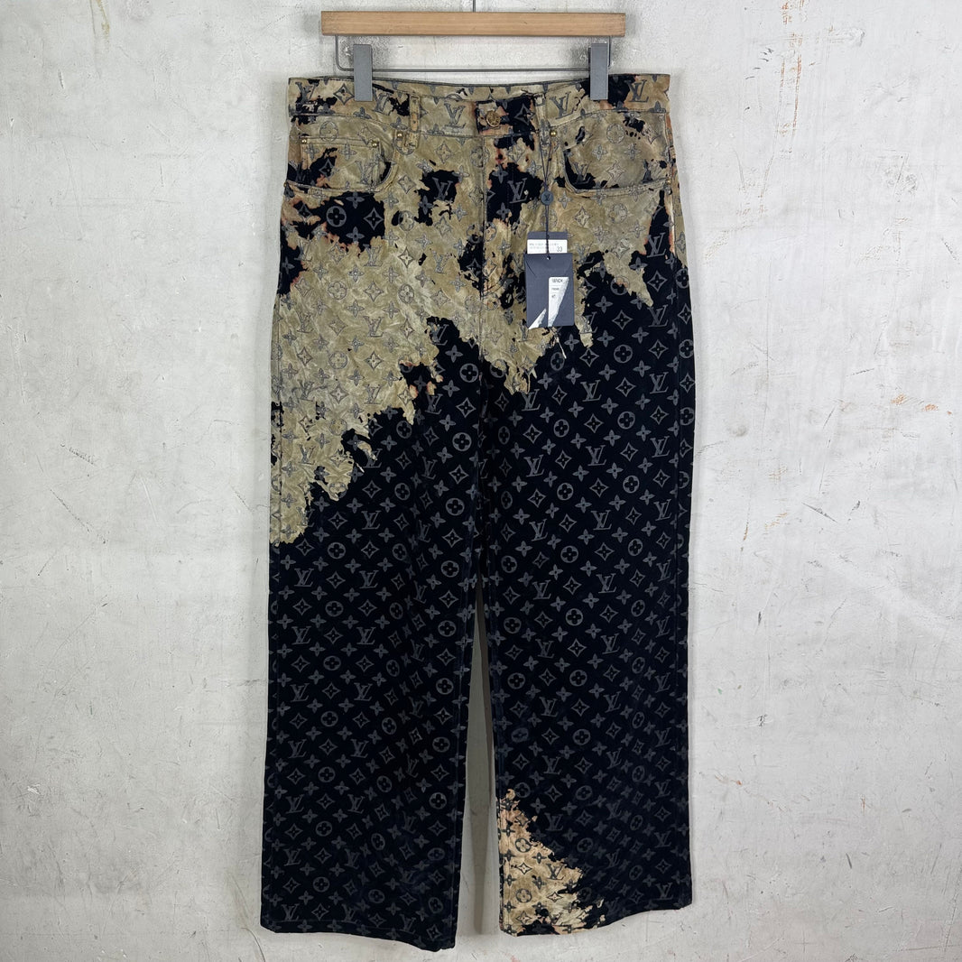 Louis Vuitton Velvet Monogram Bleached Jeans