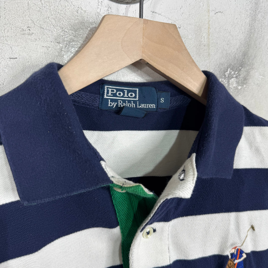 Ralph Lauren Navy Striped Realistic Big Pony Polo