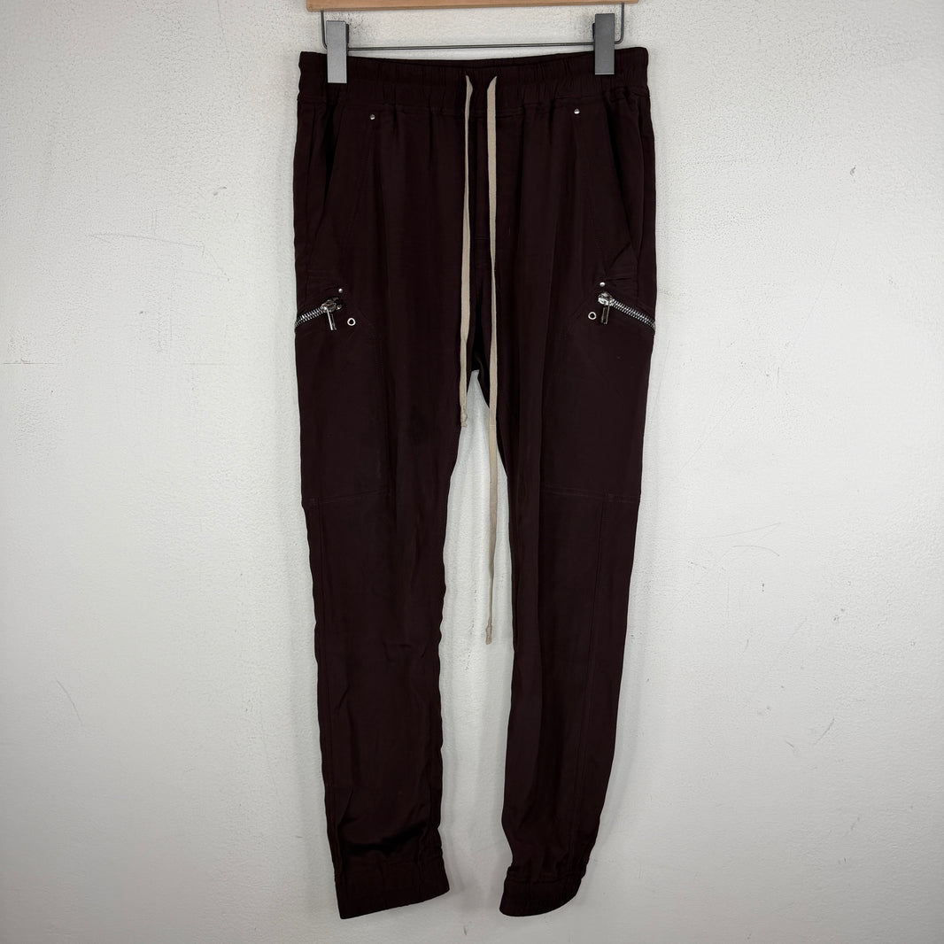 Rick Owens Burgundy Cargo Joggers
