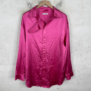 Balenciaga Pink Shiny Buttoned Shirt