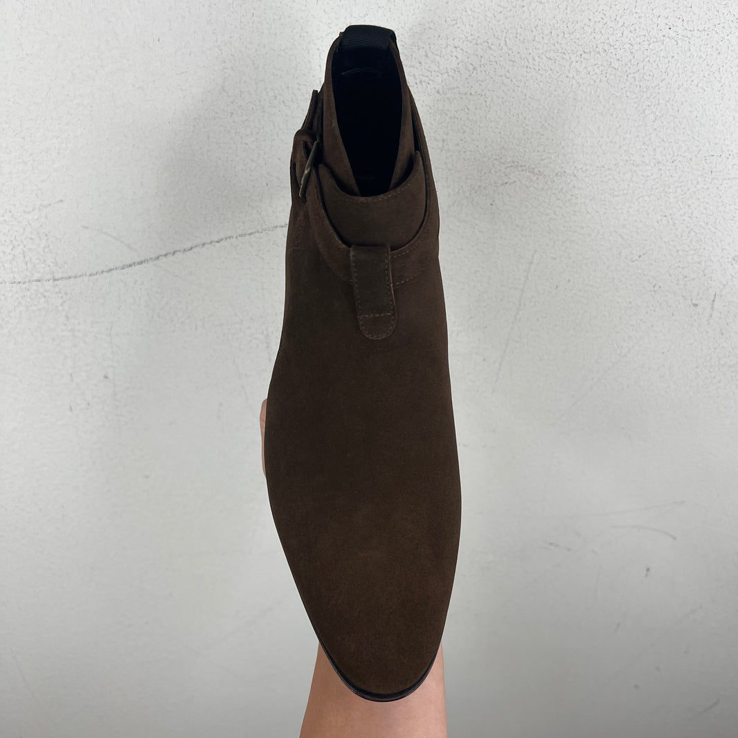 Saint Laurent Brown Jodphur Suede Boots