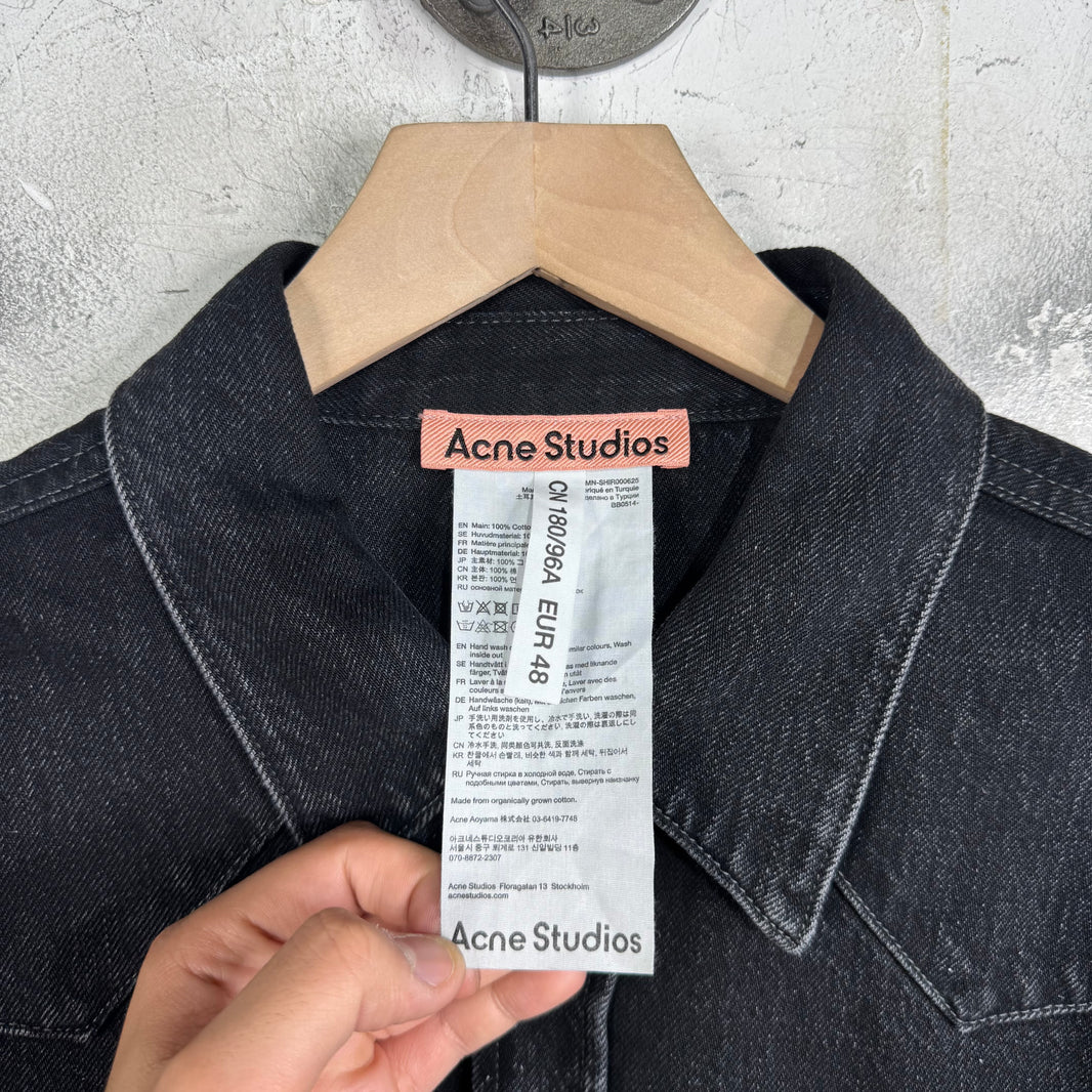 Acne Studios Black Denim Western Snap Overshirt