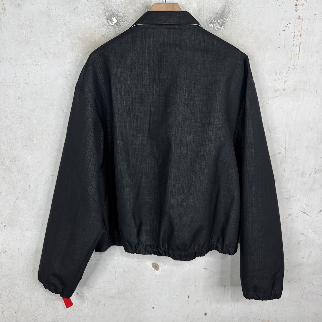 Acne Studios Black Wool Blend Zip-Up Jacket
