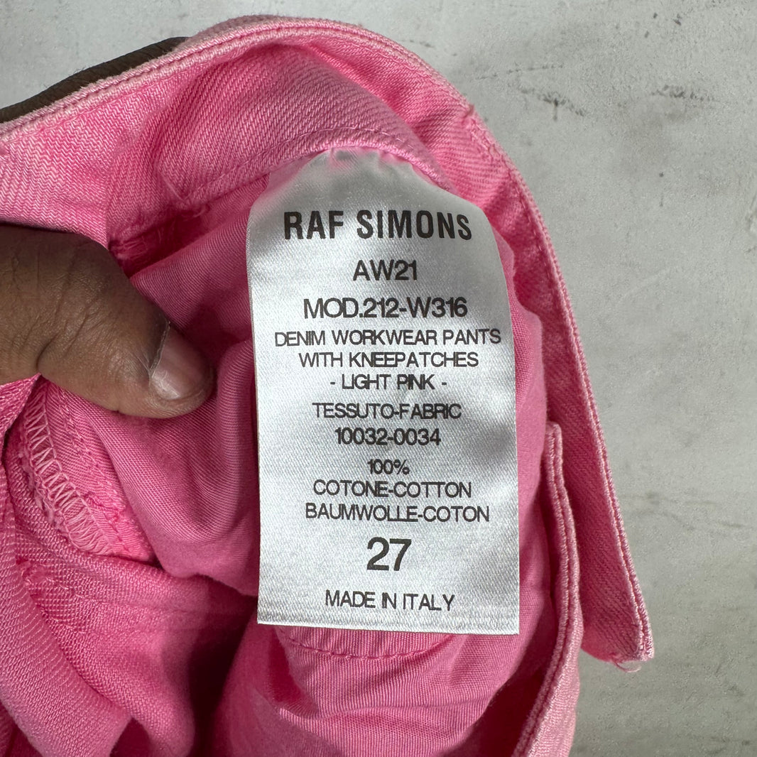 Raf Simons Pink Flared Baggy Double Knee Jeans