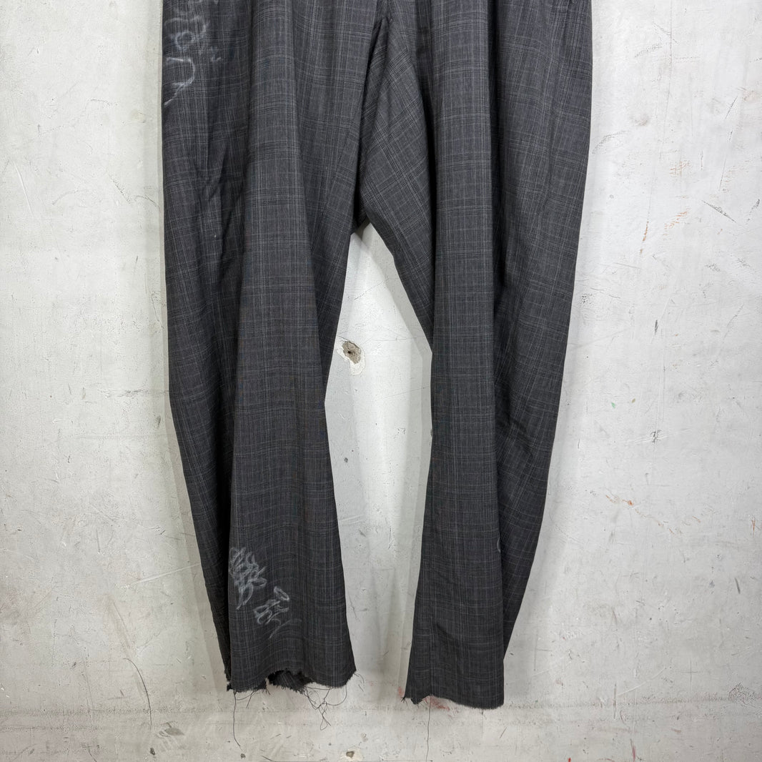 Balenciaga Grafitti Tartan Trousers