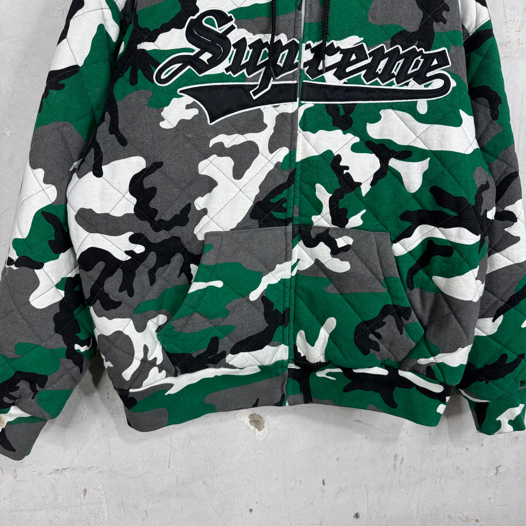 Supreme Quilted Camo Zip Hoodie