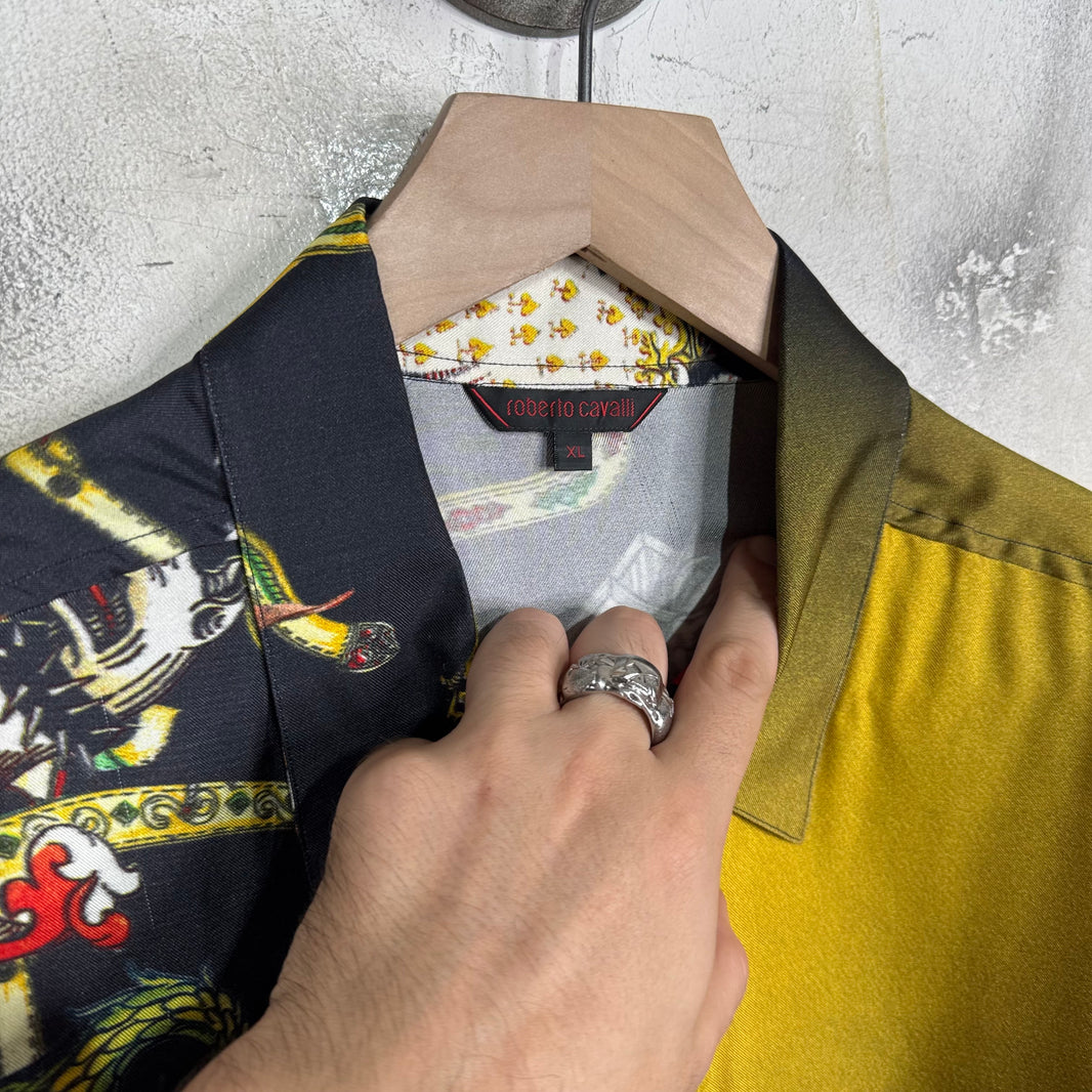 Cavalli Patterned Silk Buttoned Shirt